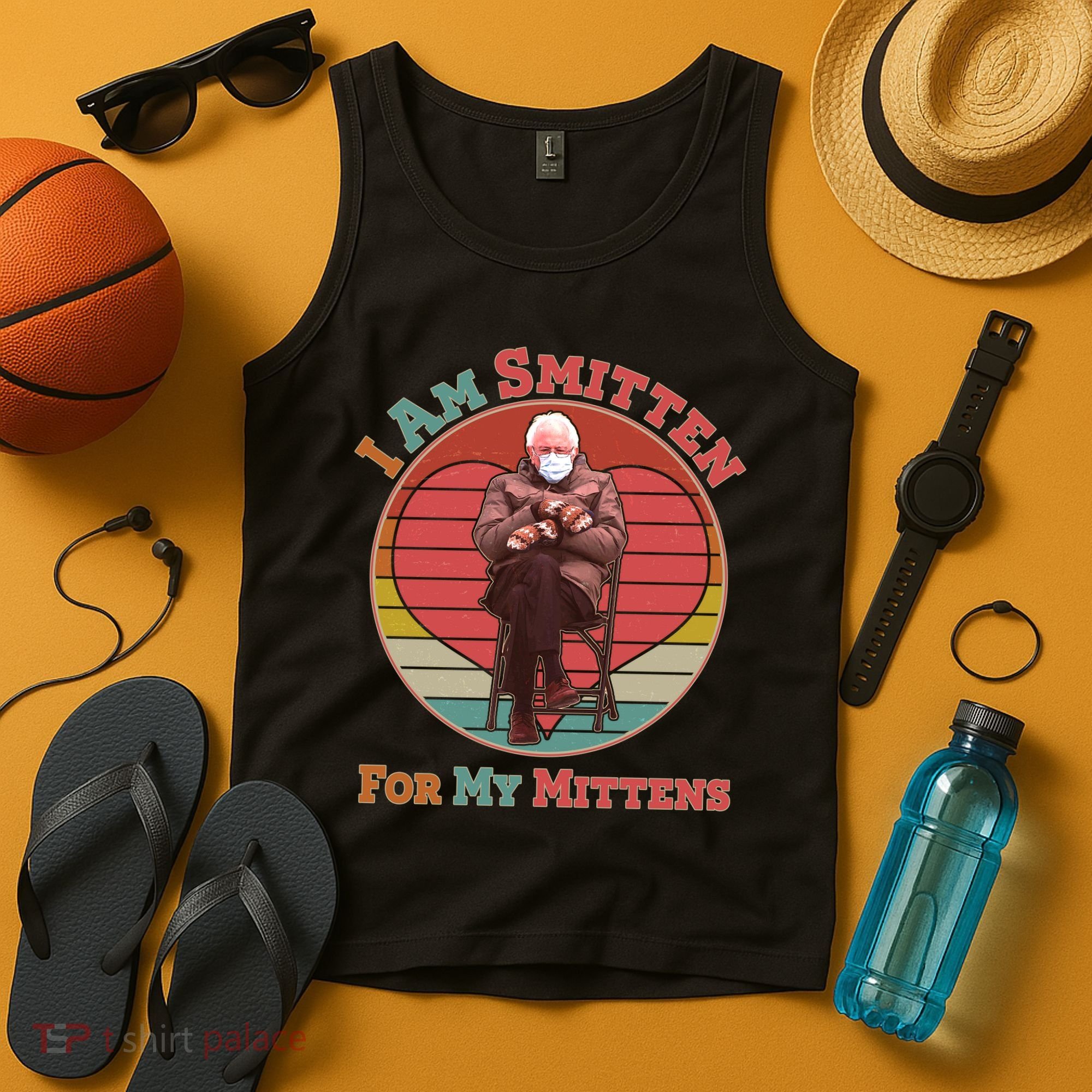 I Am Smitten For My Mittens Funny Bernie Sanders Meme Tank Top