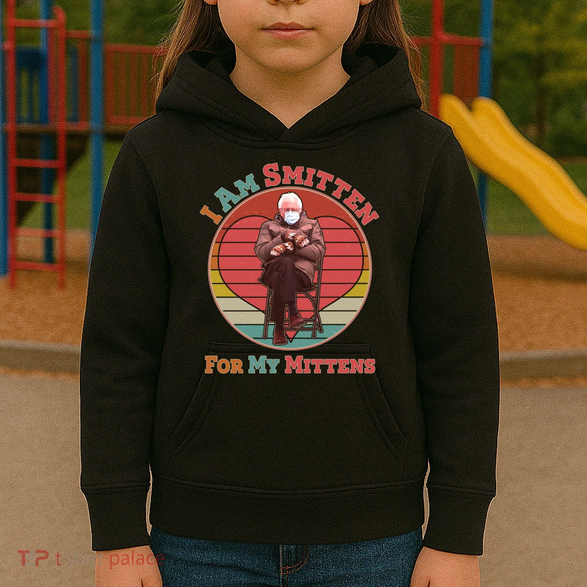 I Am Smitten For My Mittens Funny Bernie Sanders Meme Kids Hoodie