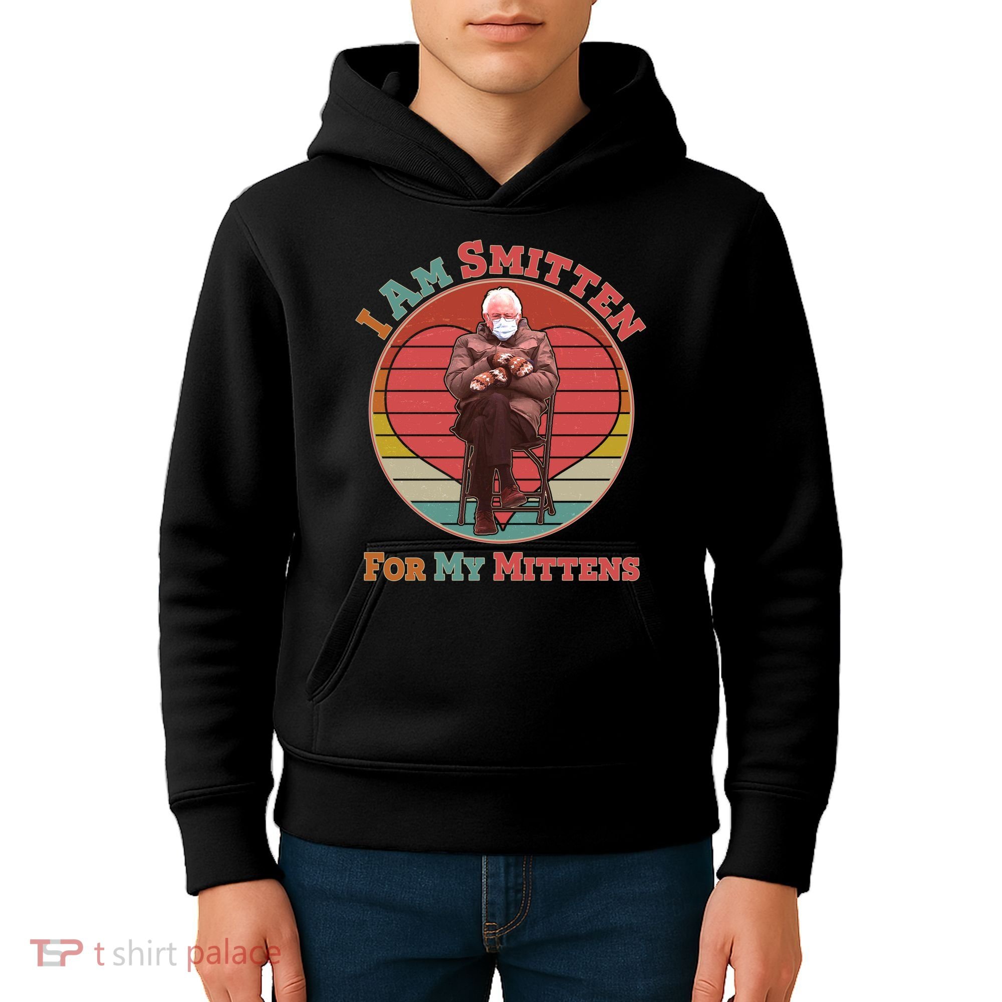 I Am Smitten For My Mittens Funny Bernie Sanders Meme Kids Hoodie
