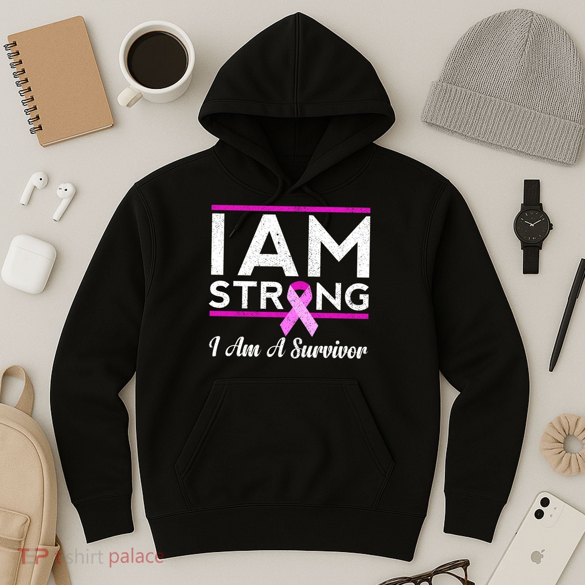 I Am Strong Breast Cancer Survivor Hoodie