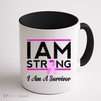 I Am Strong Breast Cancer Survivor Coffee Mug thumb 1