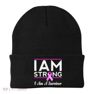 I Am Strong Breast Cancer Survivor Beanie