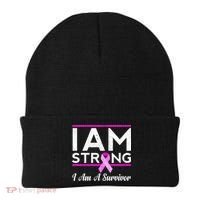 I Am Strong Breast Cancer Survivor Beanie thumb 0