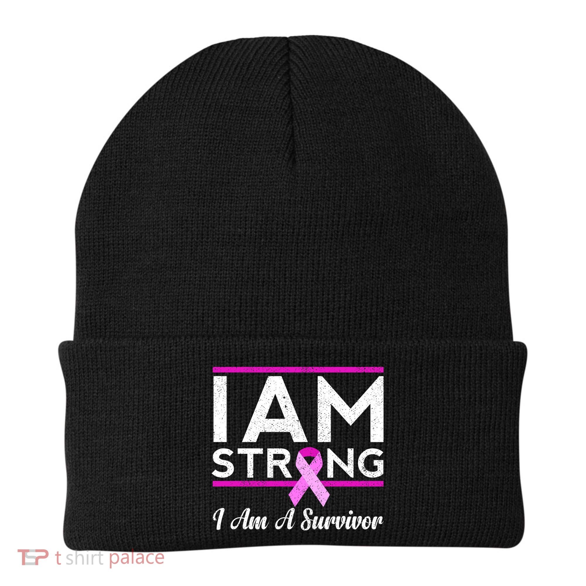 I Am Strong Breast Cancer Survivor Beanie
