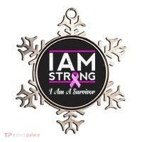 I Am Strong Breast Cancer Survivor Ornament thumb 0