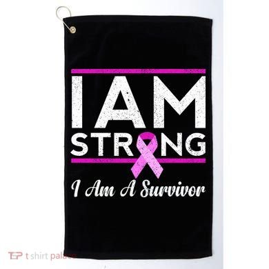 I Am Strong Breast Cancer Survivor Golf Towel