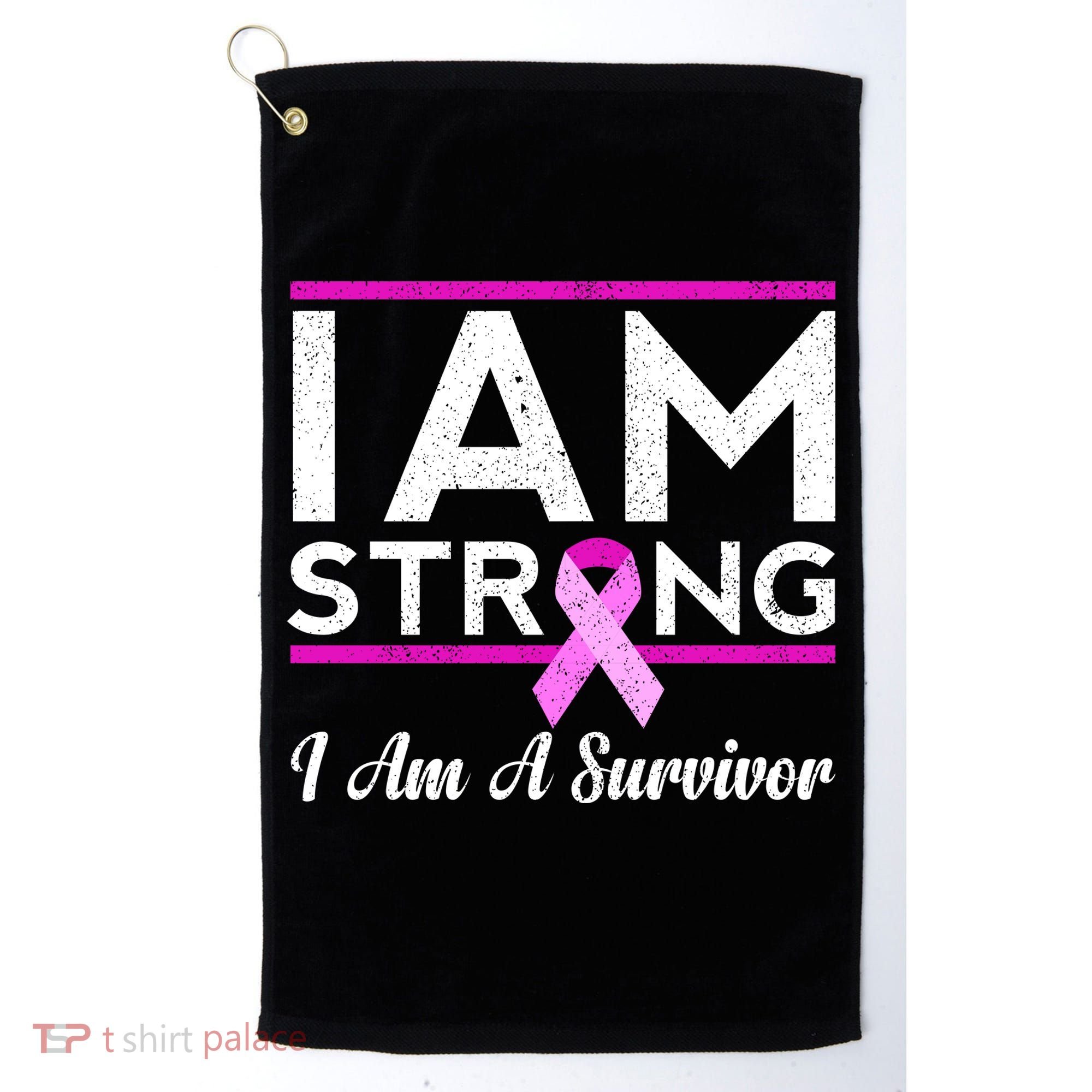 I Am Strong Breast Cancer Survivor Golf Towel