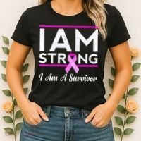 I Am Strong Breast Cancer Survivor Women's T-Shirt thumb 2