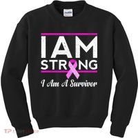I Am Strong Breast Cancer Survivor Kids Sweatshirt thumb 0