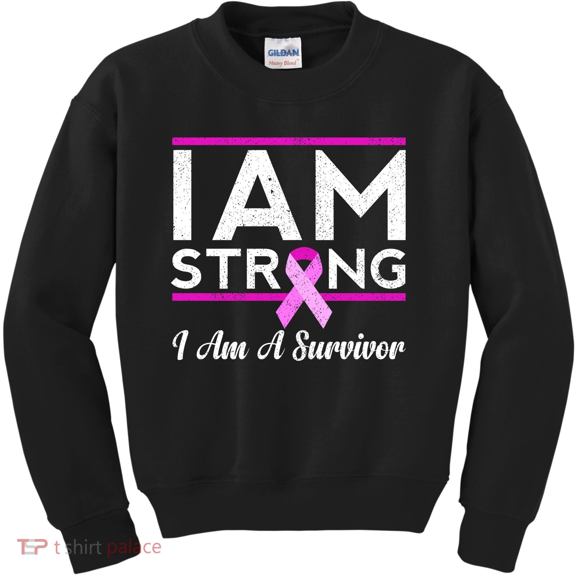 I Am Strong Breast Cancer Survivor Kids Sweatshirt