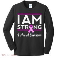 I Am Strong Breast Cancer Survivor Kids Long Sleeve Shirt thumb 0