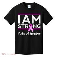 I Am Strong Breast Cancer Survivor Kids T-Shirt thumb 0