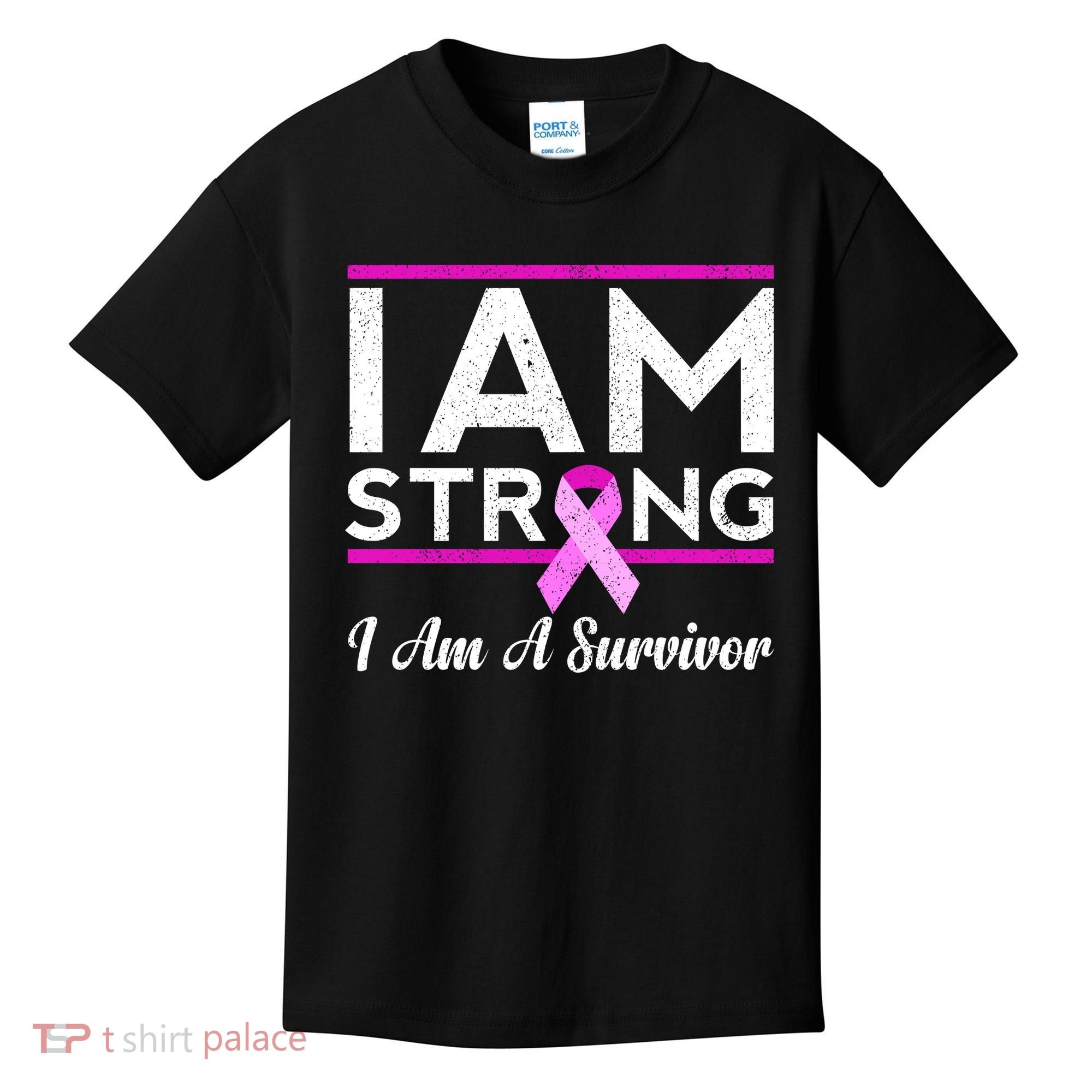 I Am Strong Breast Cancer Survivor Kids T-Shirt