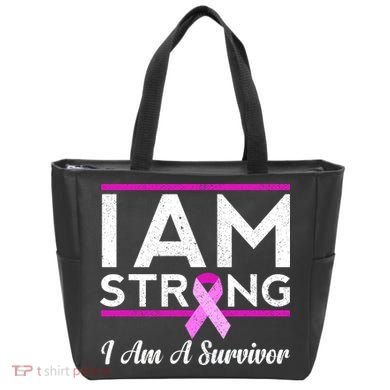 I Am Strong Breast Cancer Survivor Tote Bag