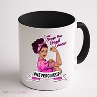 I Am Stronger than Breast Cancer NeverGiveUp Coffee Mug thumb 1