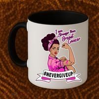 I Am Stronger than Breast Cancer NeverGiveUp Coffee Mug thumb 2