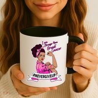 I Am Stronger than Breast Cancer NeverGiveUp Coffee Mug thumb 3