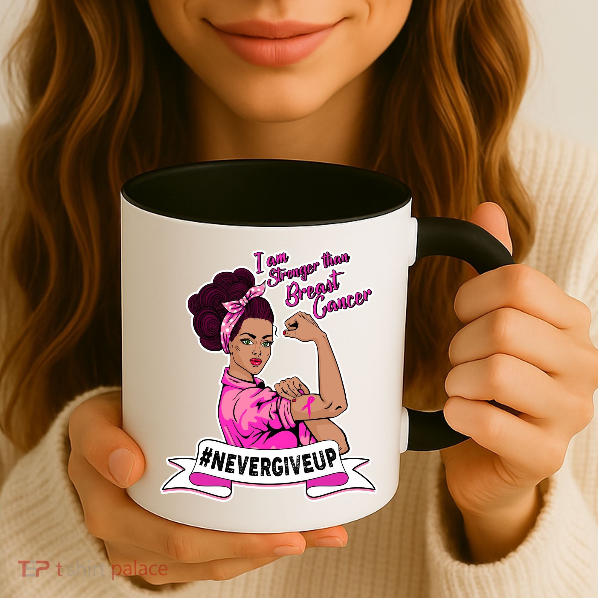 I Am Stronger than Breast Cancer NeverGiveUp Coffee Mug
