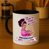 I Am Stronger than Breast Cancer NeverGiveUp Coffee Mug thumb 4
