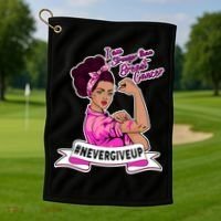 I Am Stronger than Breast Cancer NeverGiveUp Golf Towel thumb 1