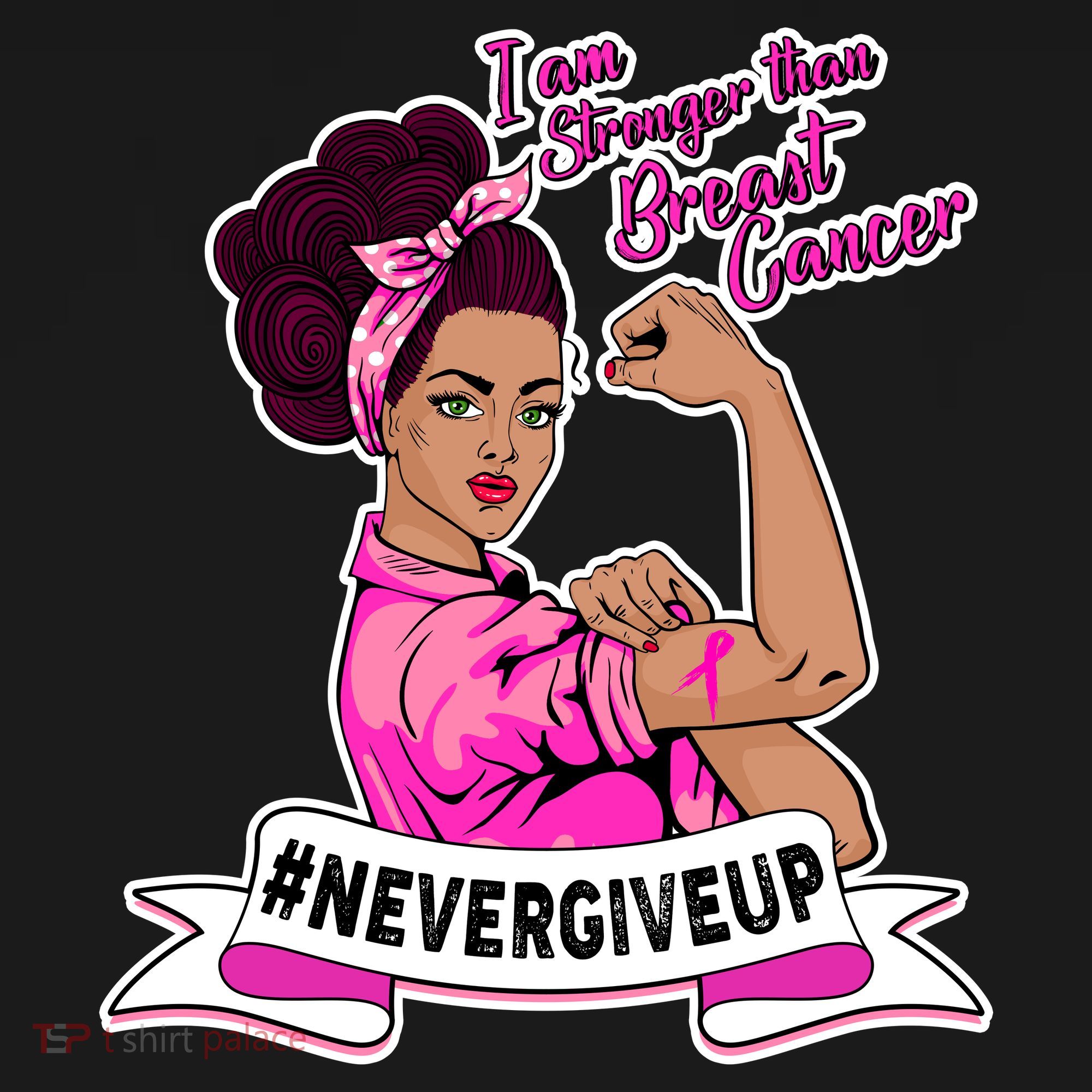 I Am Stronger than Breast Cancer NeverGiveUp Women's T-Shirt