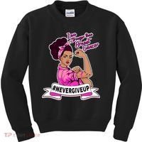 I Am Stronger than Breast Cancer NeverGiveUp Kids Sweatshirt thumb 0