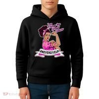 I Am Stronger than Breast Cancer NeverGiveUp Kids Hoodie thumb 4