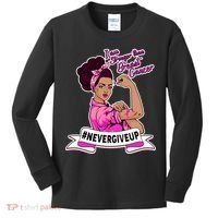I Am Stronger than Breast Cancer NeverGiveUp Kids Long Sleeve Shirt thumb 0