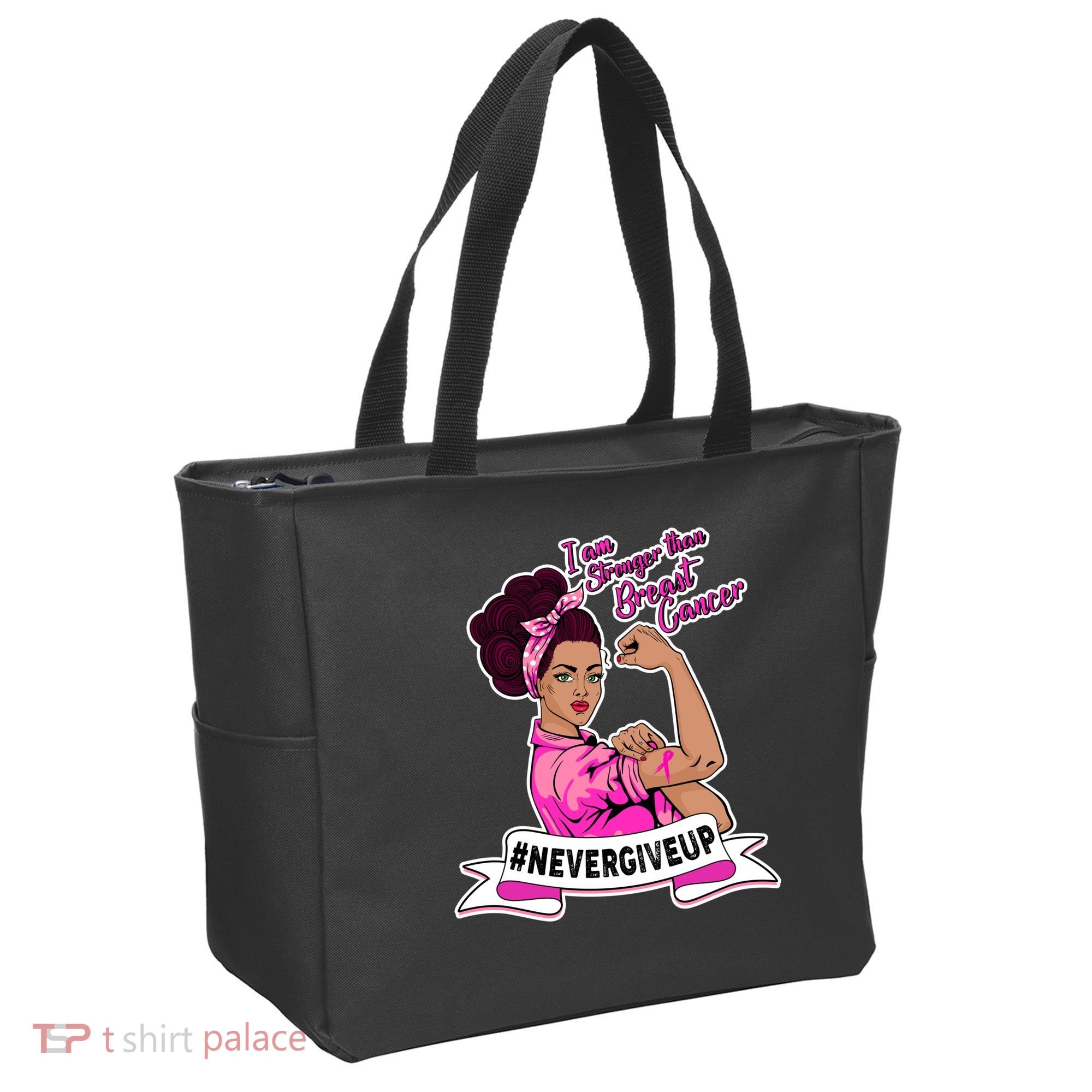 I Am Stronger than Breast Cancer NeverGiveUp Tote Bag