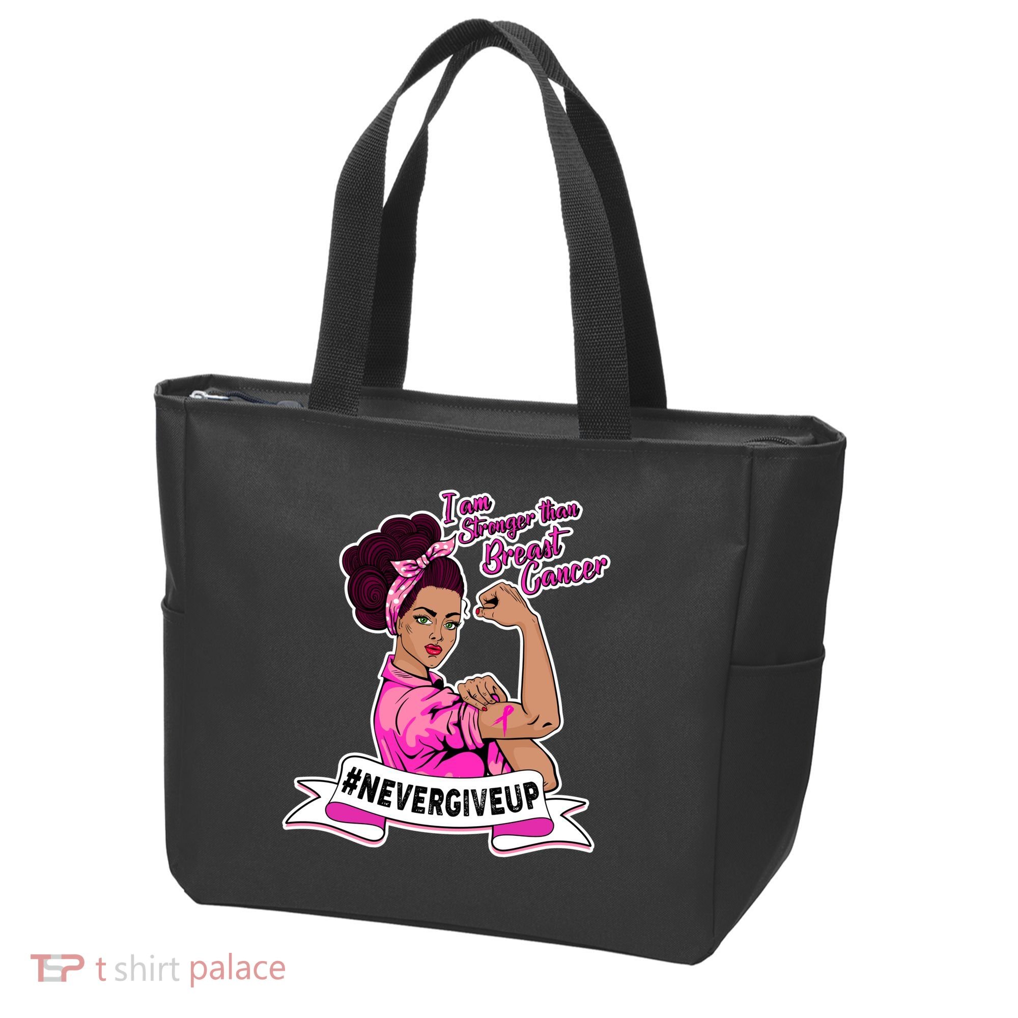 I Am Stronger than Breast Cancer NeverGiveUp Tote Bag