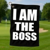 I Am The Boss Golf Towel thumb 1