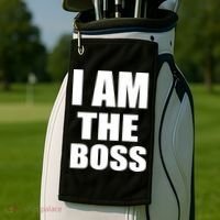 I Am The Boss Golf Towel thumb 2