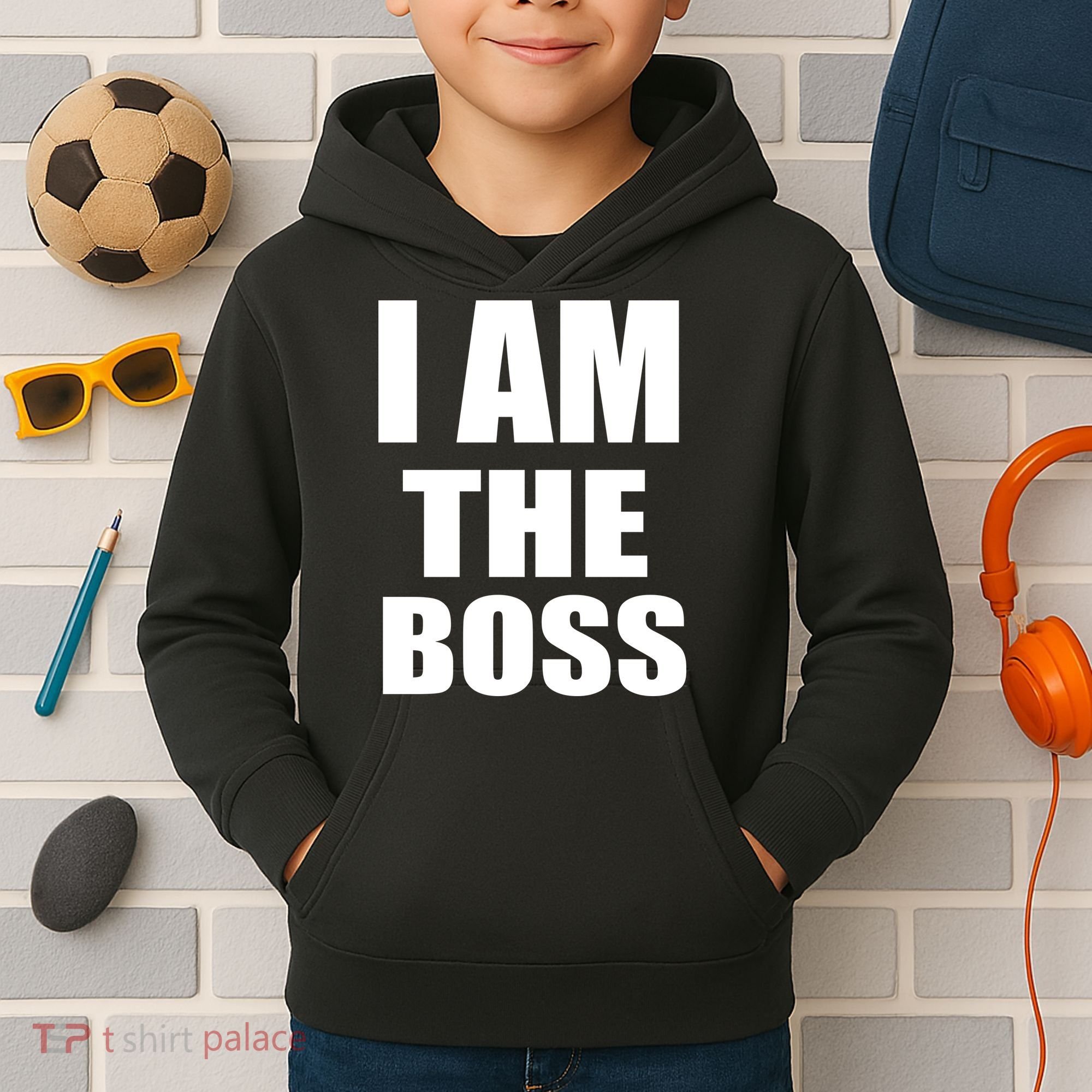 I Am The Boss Kids Hoodie