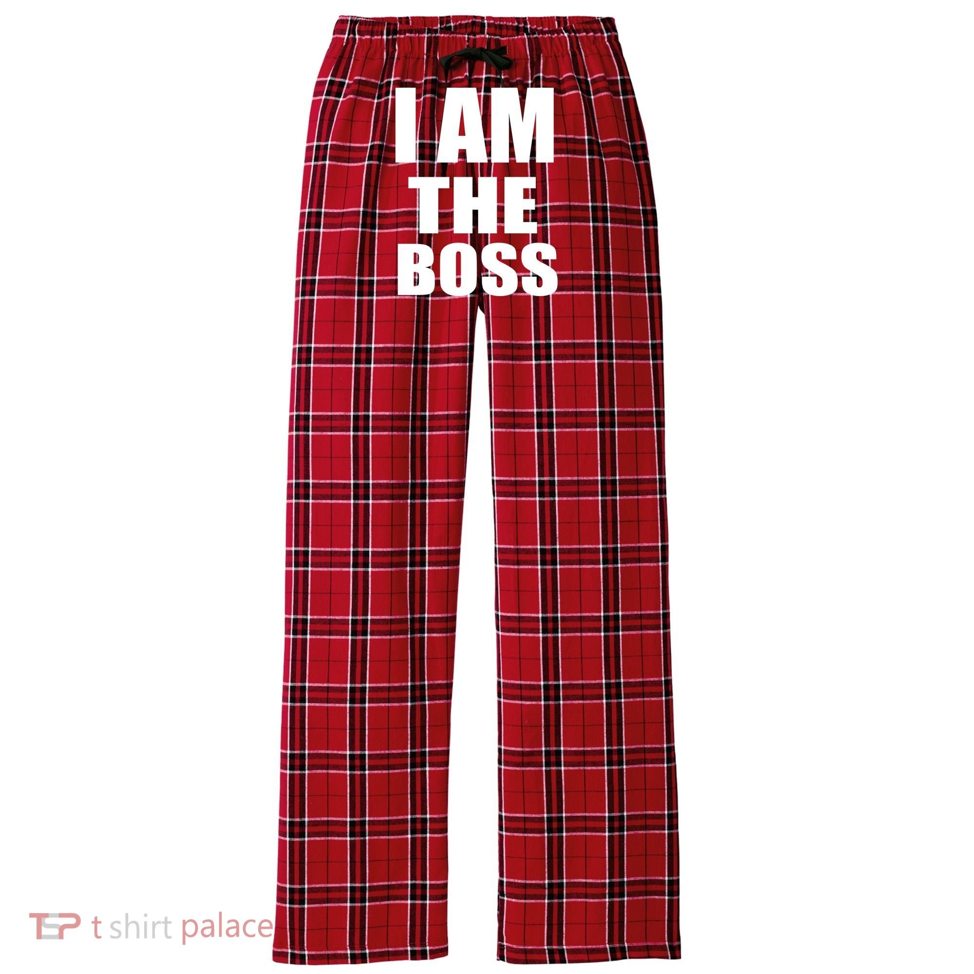 I Am The Boss Women's Flannel Plaid Pajama Pants