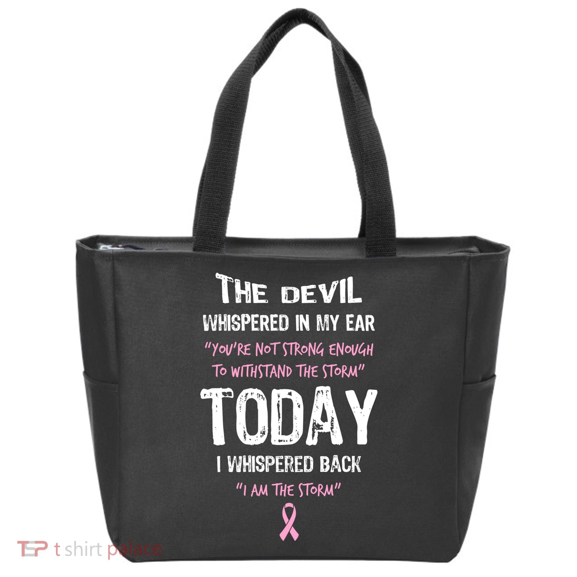 I Am The Storm Breast Cancer Quote Tote Bag