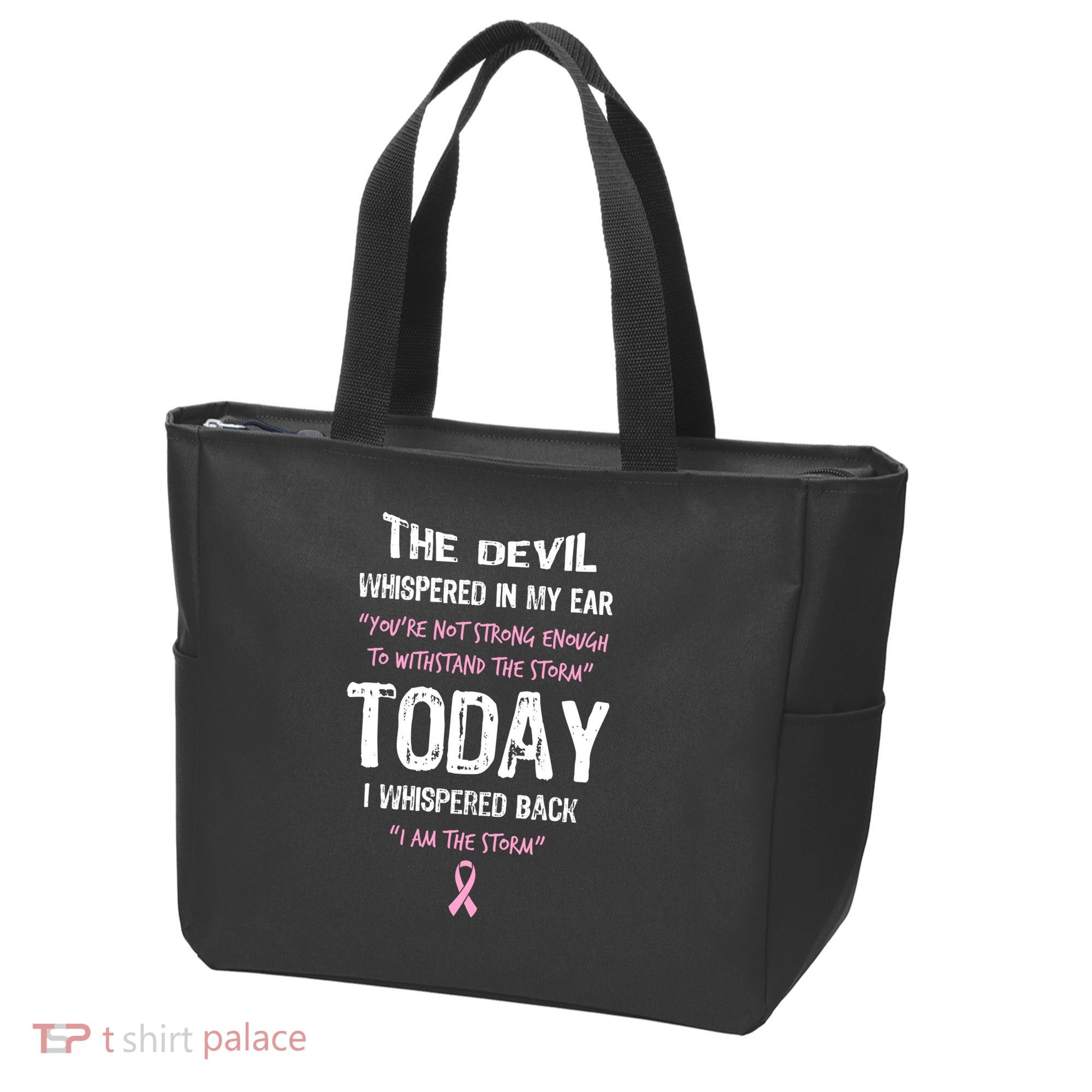 I Am The Storm Breast Cancer Quote Tote Bag