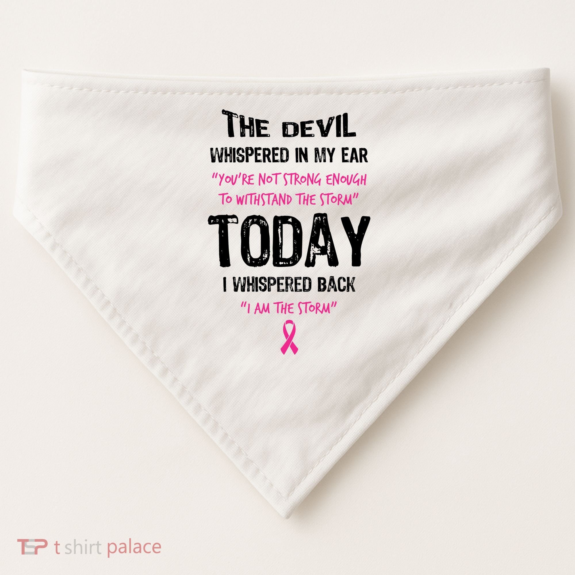 I Am The Storm Breast Cancer Quote USA-Made Doggie Bandana