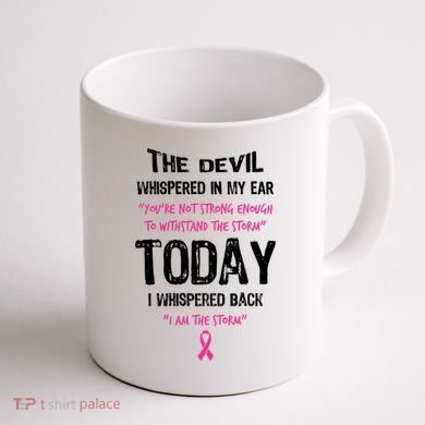 I Am The Storm Breast Cancer Quote Coffee Mug back
