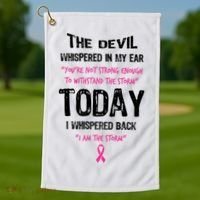 I Am The Storm Breast Cancer Quote Golf Towel thumb 1