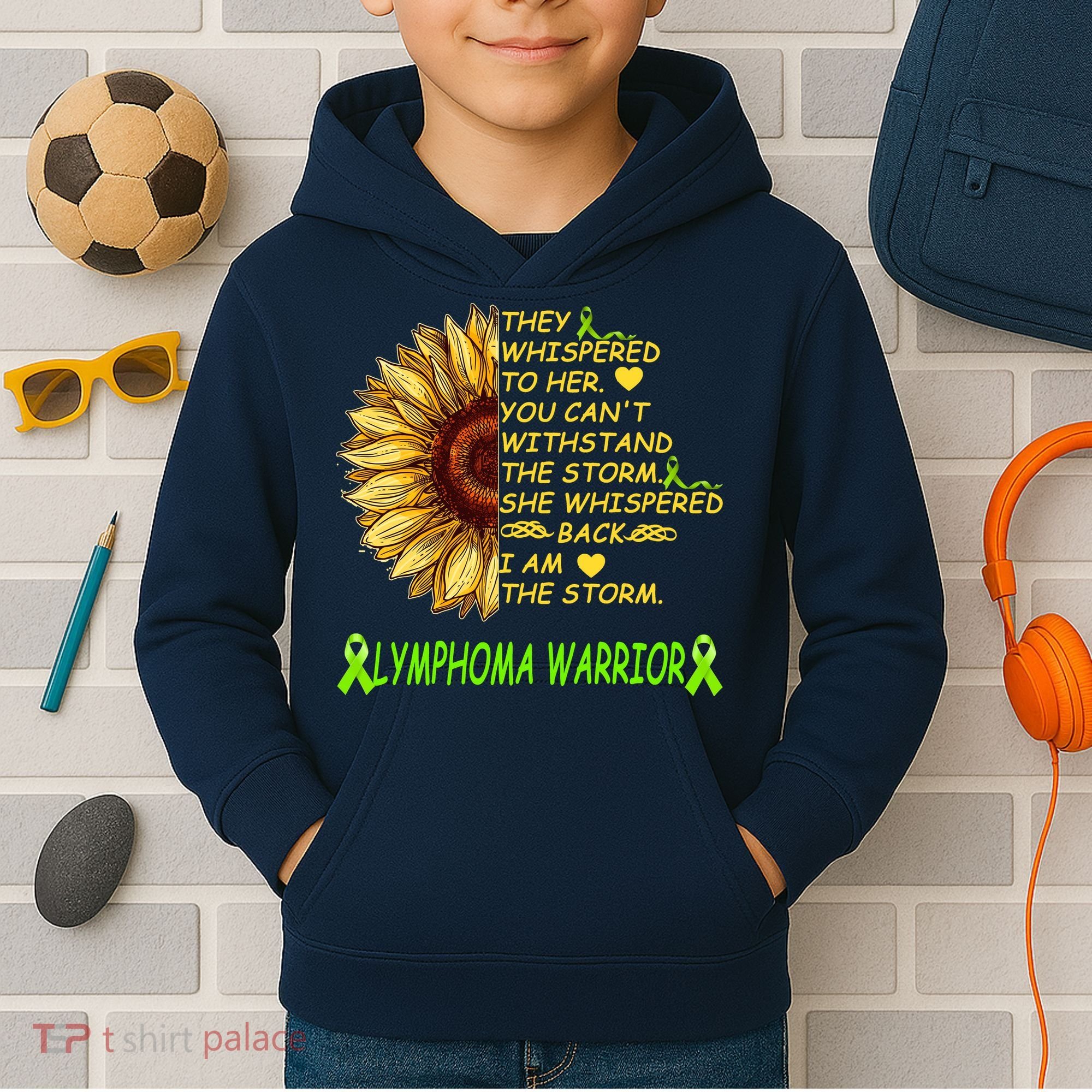 I Am The Storm Lymphoma Warrior Kids Hoodie
