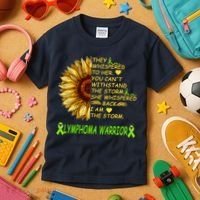 I Am The Storm Lymphoma Warrior Kids T-Shirt thumb 3