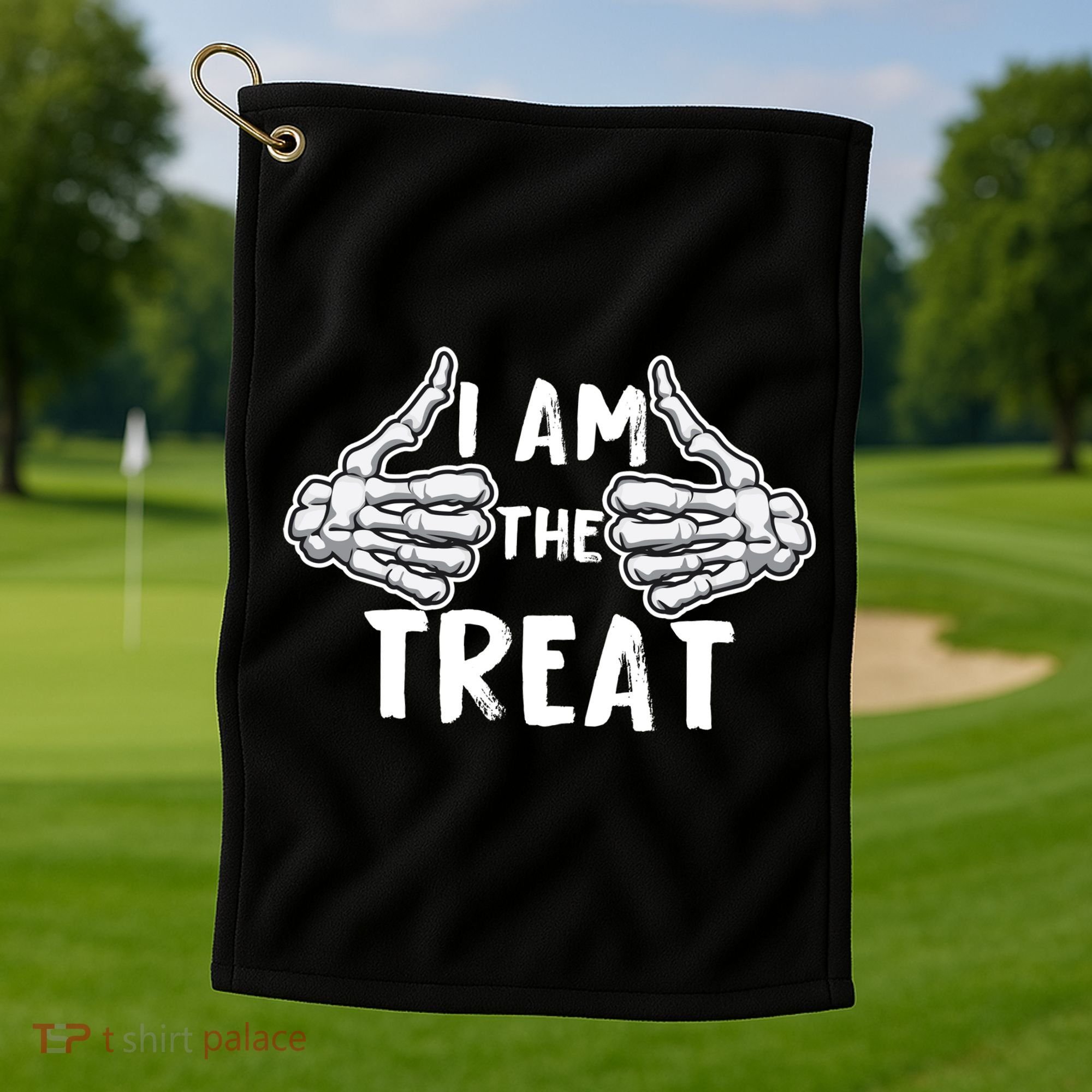 I Am The Treat Funny Halloween Golf Towel