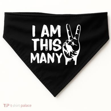 I AM This Many 2 Years Old USA-Made Doggie Bandana