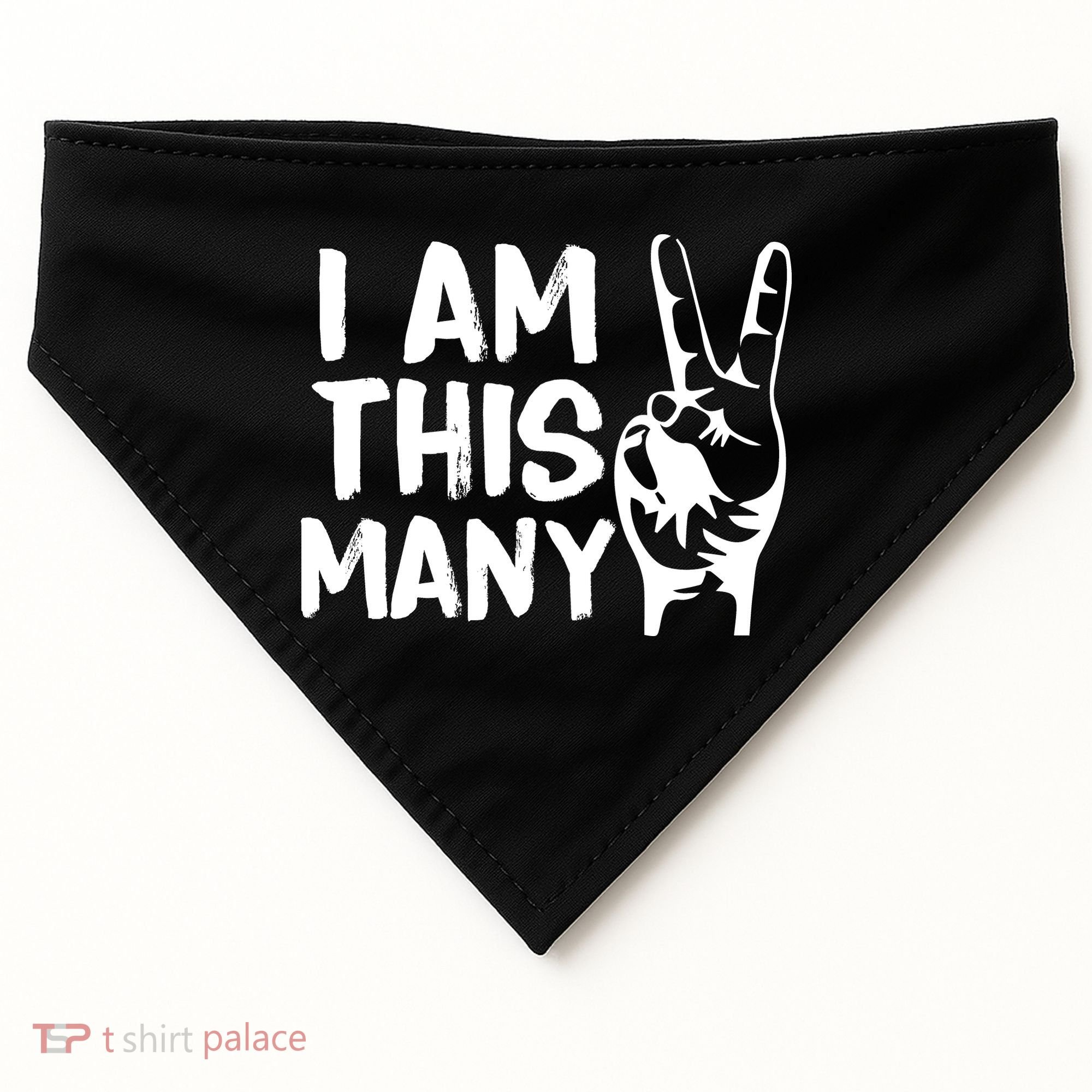 I AM This Many 2 Years Old USA-Made Doggie Bandana