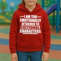I Am Too Emotionally Attached to Fictional Characters Kids Hoodie thumb 3