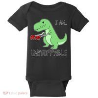 I Am Unstoppable Dinosaur Baby Bodysuit thumb 0