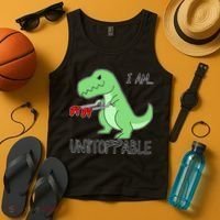 I Am Unstoppable Dinosaur Tank Top thumb 4