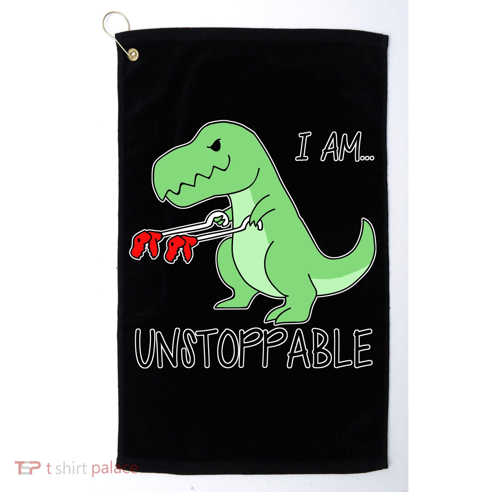 I Am Unstoppable Dinosaur Golf Towel