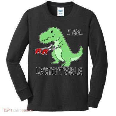 I Am Unstoppable Dinosaur Kids Long Sleeve Shirt