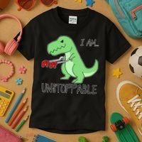 I Am Unstoppable Dinosaur Kids T-Shirt thumb 3